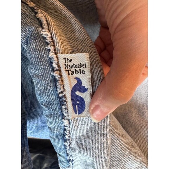 The Nautical Table Nautical Denim Apron Blue Nantucket Anchor Design - Picture 7 of 7